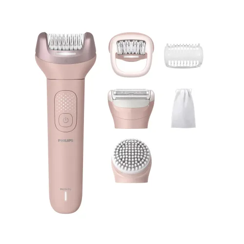 Depiladora - Philips BRE718/00, Serie 9000, ProGuide 360°, 32 pinzas cerámica, Cuerpo, Axilas y Bikini, Seco Mojado, 60 min, Sin cable, LED