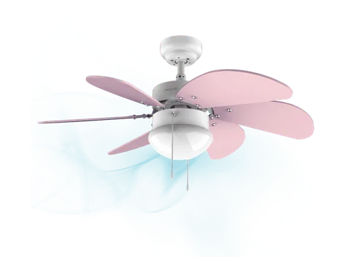 Ventilador de techo - Cecotec EnergySilence Aero 3600 Vision Purple Expert, 50 W, 36”, Lámpara, 6 aspas reversibles, Función Verano/Invierno, Rosa