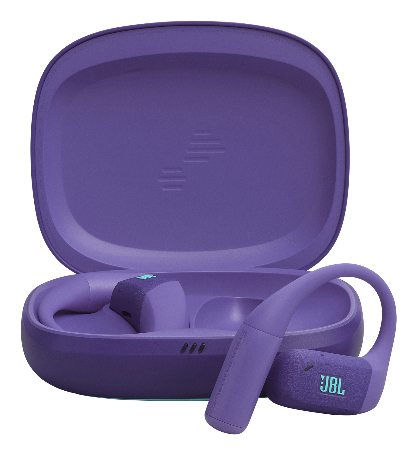 Auriculares conducción de aire - JBL Endurance Zone, Autonomía 32 h, IP68, OpenSound, 4 micrófonos, Morado