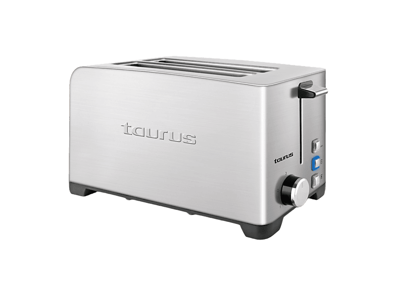 Tostadora - Taurus MyToast Legend Duplo, 1400W, 2 Ranuras extra largas, 3 Funciones: descongelar, recalentar y cancelar, Inox