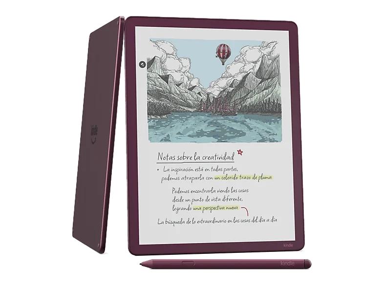 eBook - Amazon Kindle Scribe Colorsoft (2026), 11 ", Lápiz digital, 64GB, IA para tus notas, Sensación de Papel, Luz Frontal, Granate