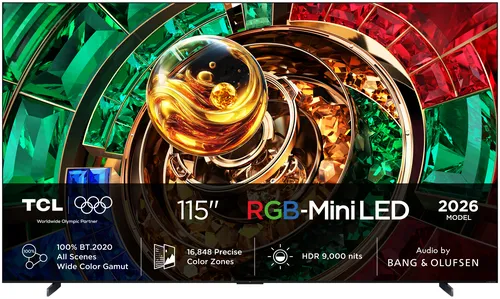 TV RGB Mini LED 115" - TCL 115RM9L, UHD 4K, AiPQ Pro Processor, Smart con Google TV, 144 Hz, Negro