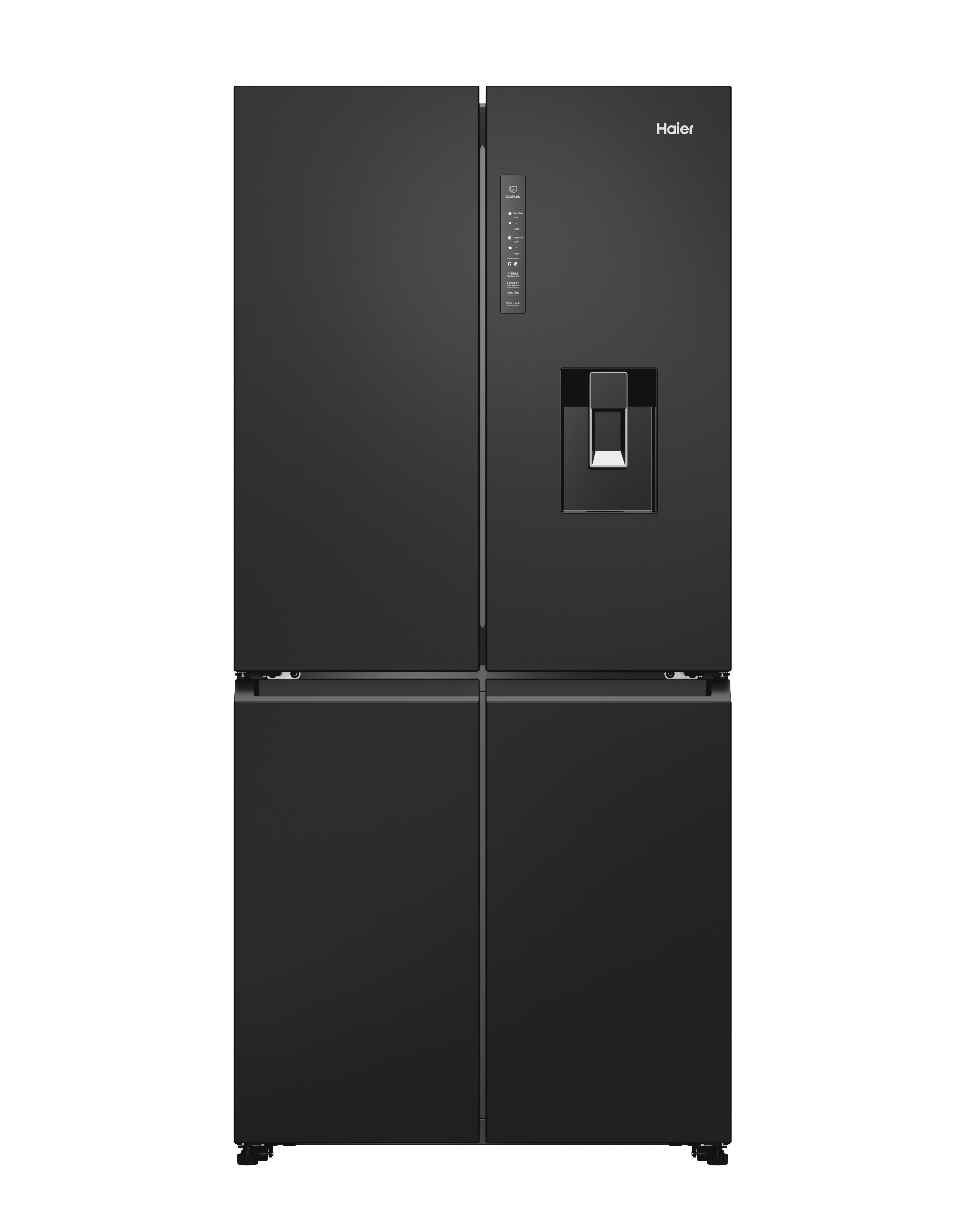 Frigorífico americano - Haier HCR7818DWPT, No Frost, 181.5 cm, 463 l, dispensador de agua, Wi‑Fi, Negro