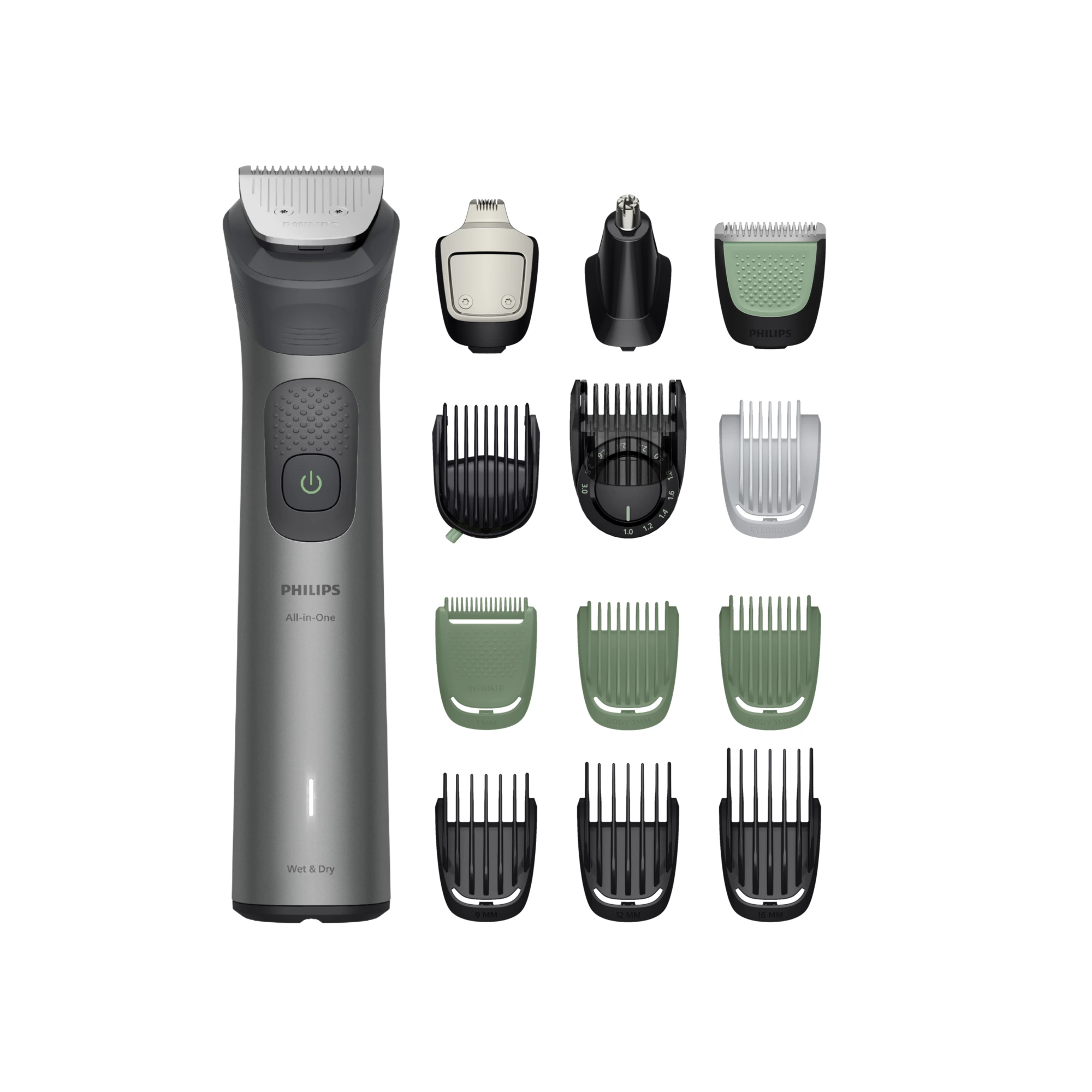 Afeitadora Corporal - Philips MG7921/15, BeardSense, 15 en 1, 120 min, Uso Seco/Húmedo, Cara,Pelo,Cuerpo, Cuchillas Acero Autoafilable, Multi Grooming