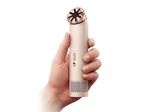 Mini ventilador - Dyson HushJet™ Cool, 3 en 1, Bateria, Carga USB-C, Potencia 40 W, 5 Velocidades+ modo Boost, Stone/Blush