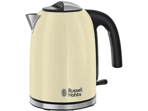 Hervidor de agua - Russell Hobbs Classic Cream Colours Plus+, 2400W, 1.7 L, Filtro lavable, Base