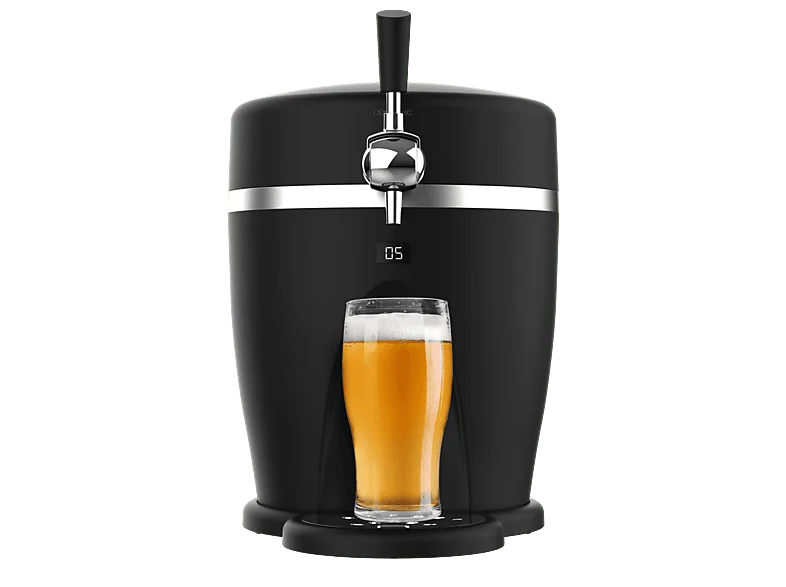Dispensador de cerveza - Cecotec BeerFlow 5000, 60 W, Barriles universales presurizados, 5 L, Indicador LED, Refrigeración 4-6 ºC, Negro