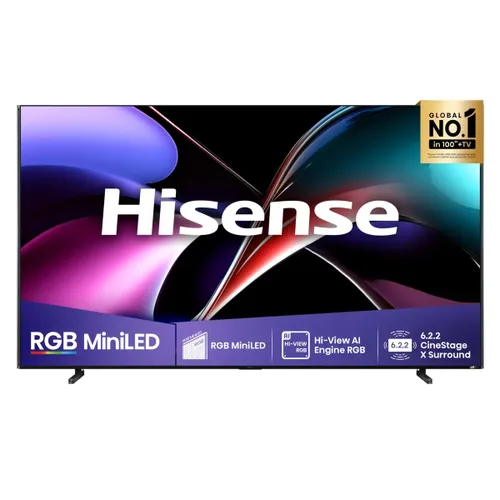 Hisense - TV RGB Mini LED 253cm (100") Hisense 100UXQ, UHD 4K, Smart TV con IA.