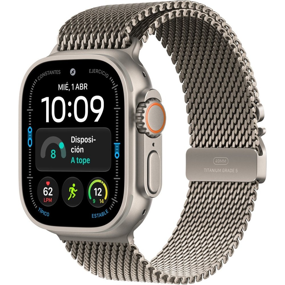 Apple - Apple Watch Ultra 4 GPS + Cellular 49mm Titanio Natural con Correa Milanese Loop (M).