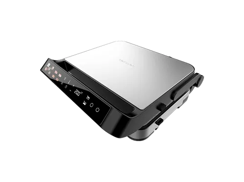 Grill - Cecotec Rock'nGrill 2000 PerfectCook, 2000W con sonda, Control táctil LED, 7 Programas, RockStone extraíble lavavajillas, 80-230 ºC, Negro