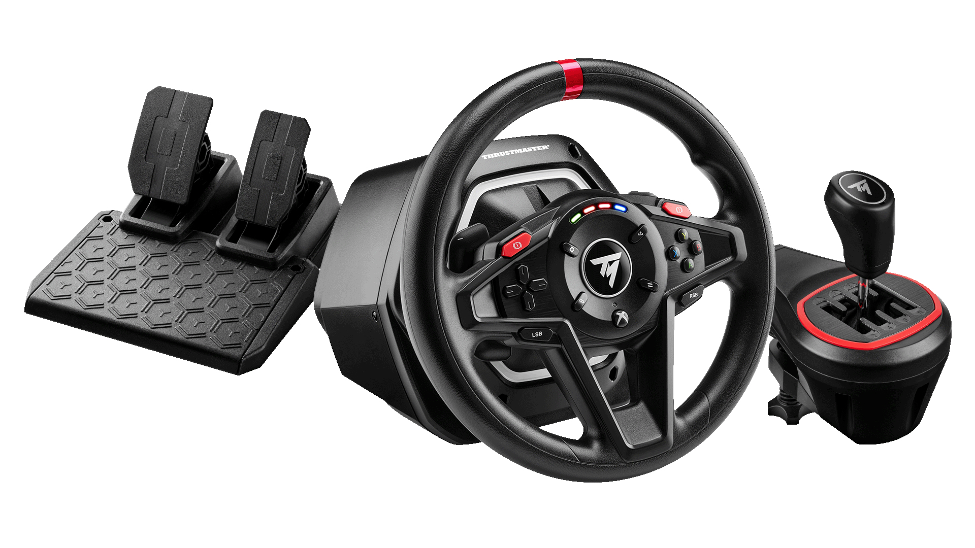 Volante - Thrustmaster T128 Shifter pack, de Carreras y TH8S Add-On, Compatible con Xbox PC, Negro