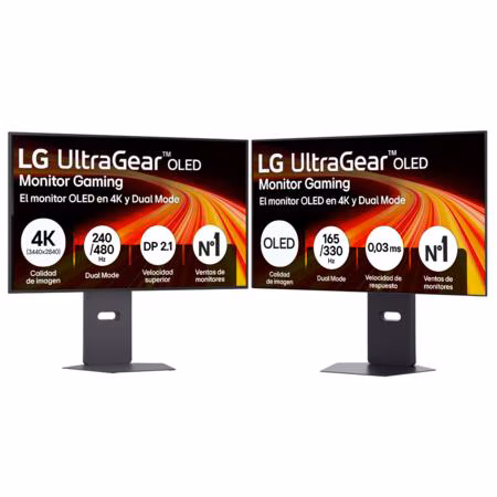 Setup 2 Monitores Gaming LG OLED 4K, 32", DualMode - 32GX87-32G8.SET