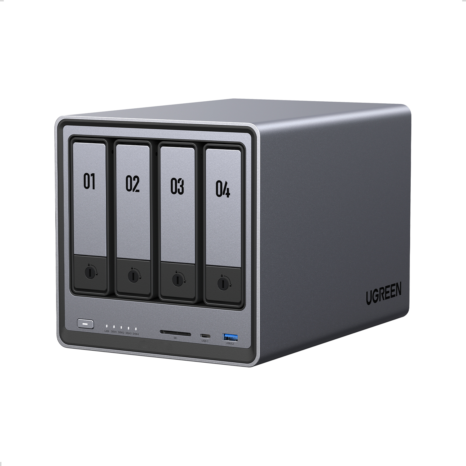UGREEN - Sistema NAS de escritorio UGREEN DXP4800, Intel N100, 8GB, UGOS Pro, 4 bahías, negro.