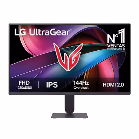 Monitor Gaming LG UltraGear, 24", IPS, FHD (1920x1080), 144Hz, 1 ms - 24G411AX-B.OBSPTO