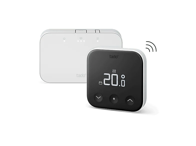 Termostato - Tado Inteligente X, Inalámbrico, Compatible con la mayoría de Calderas y Bombas calor, Negro/Blanco