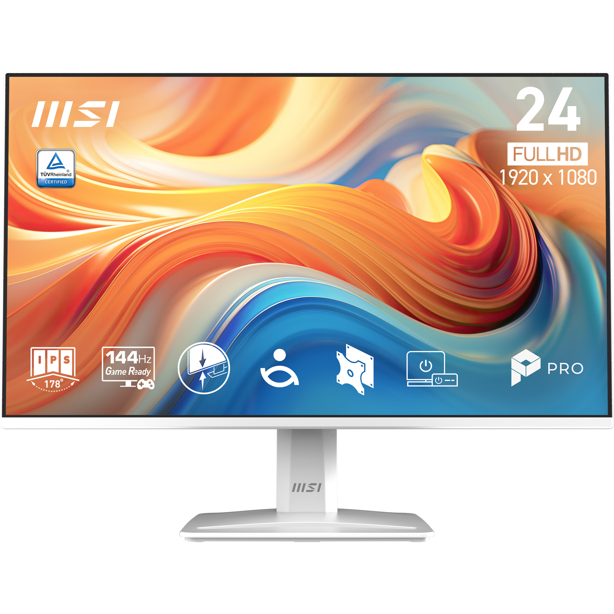 MONITOR MSI Pro MP243W E14 23.8" IPS 1920 x 1080 , 1MS, 144HZ, Altavoces, BLANCO