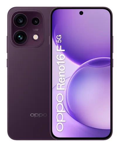 OPPO Reno16 F, Púrpura Negro, 256 GB, 8 GB RAM, 6.57" AMOLED, Mediatek Dimensity 7300, 6500 mAh