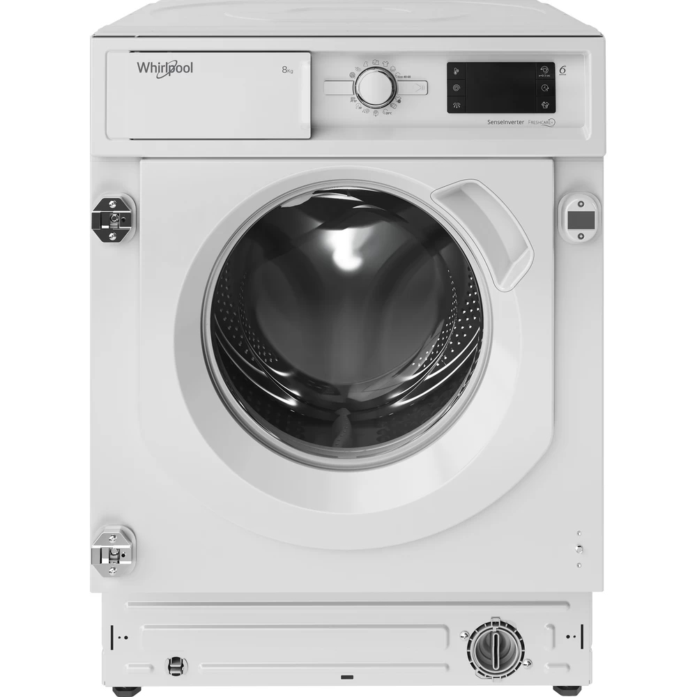 Whirlpool - Lavadora integrable Whirlpool 8 kg - 1.400 rpm, Motor Sense Inverter - BIWMWG81485EEU.