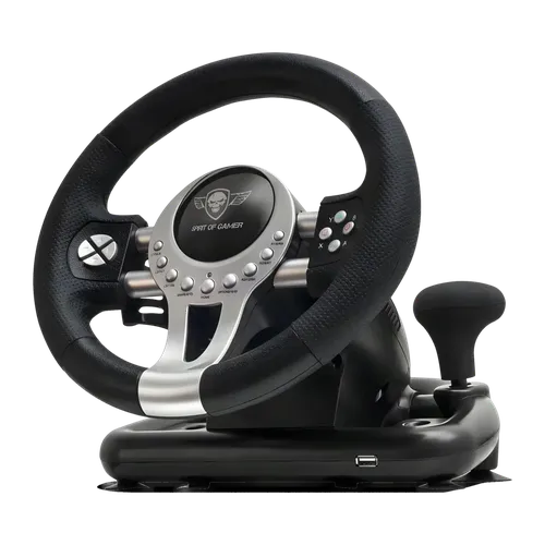Volante gaming Spirit of Gamer Race Wheel Pro 2 PC/PS4/PS3/Xbox One Negro/Plata