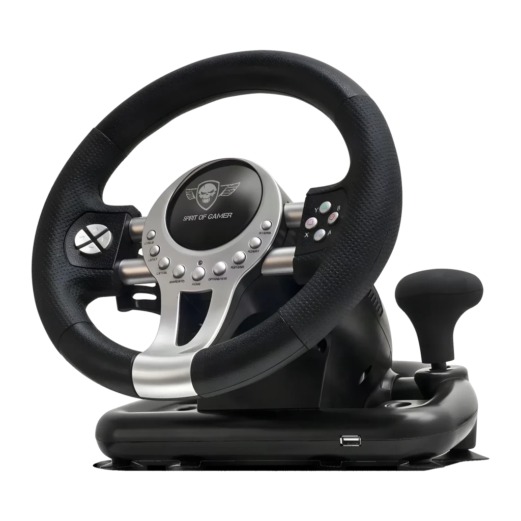 Volante gaming Spirit of Gamer Race Wheel Pro 2 PC/PS4/PS3/Xbox One Negro/Plata