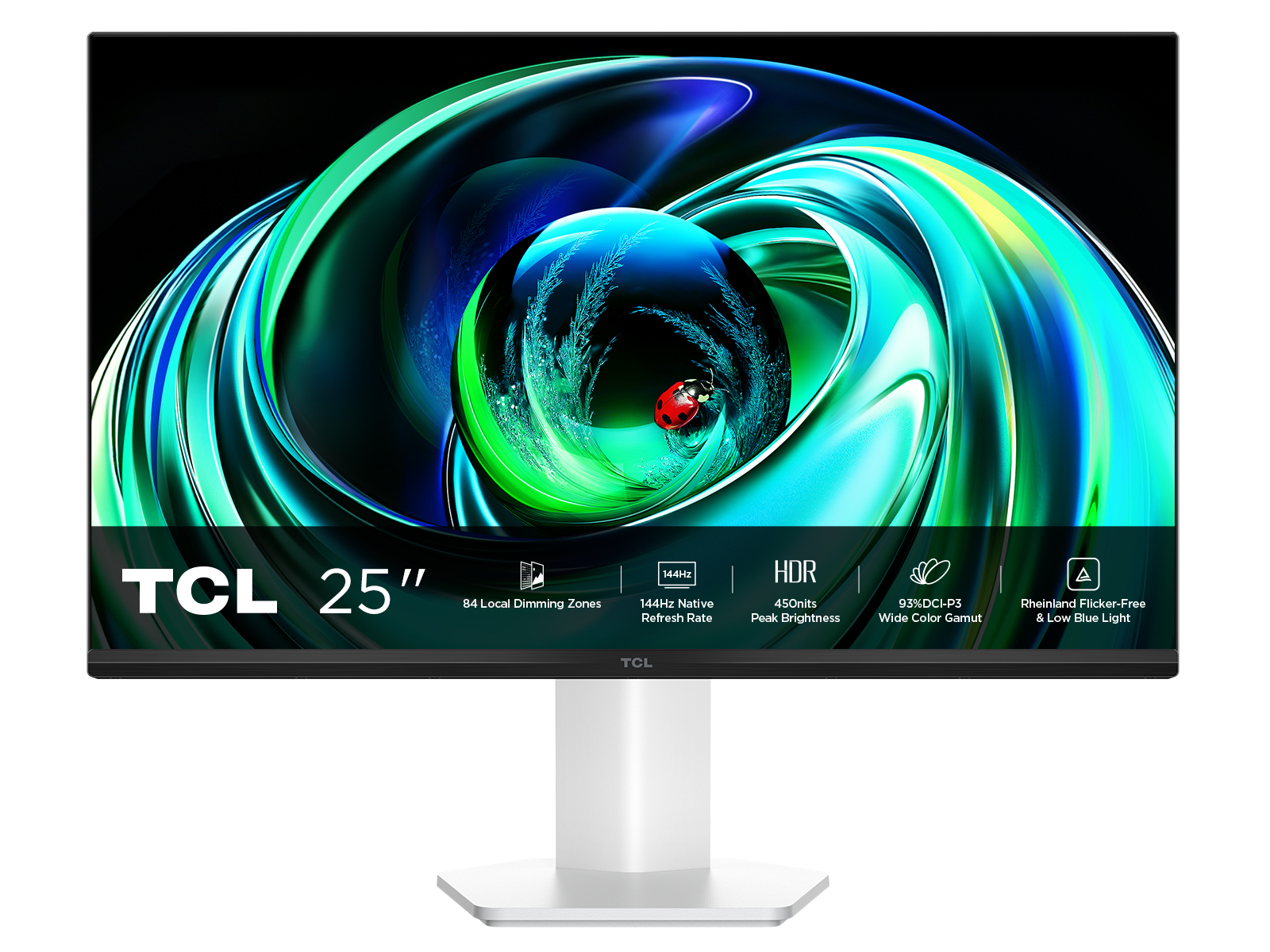 MONITOR GAMING TCL 25G54 25" FHD (1920 X 1080), 5MS, 144HZ, HDMI, VGA, BLANCO
