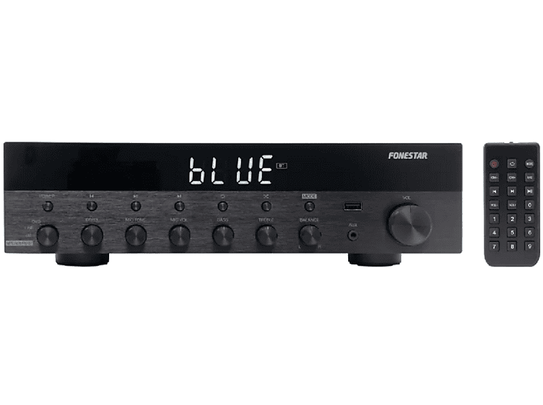 Amplificador HiFi - Fonestar AS-6060, Bluetooth, 60Wx2 RMS, 350W, Mando a distancia, Negro