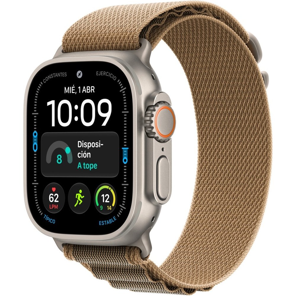 Apple - Apple Watch Ultra 4 GPS + Cellular 49mm Titanio Natural con Correa Alpine Loop Desert (L).