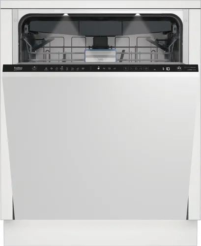 Lavavajillas integrable - Beko BDIN38644D, 16 Servicios, 8 Programas, 60 cm, Tercera bandeja, CornerIntense, DeepWash, Sin panelar