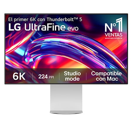 Monitor LG UltraFine 6K, 32", Nano IPS Black, Thunderbolt™ 5, Compatible con Mac - 32U990AX-S.OBSPTO