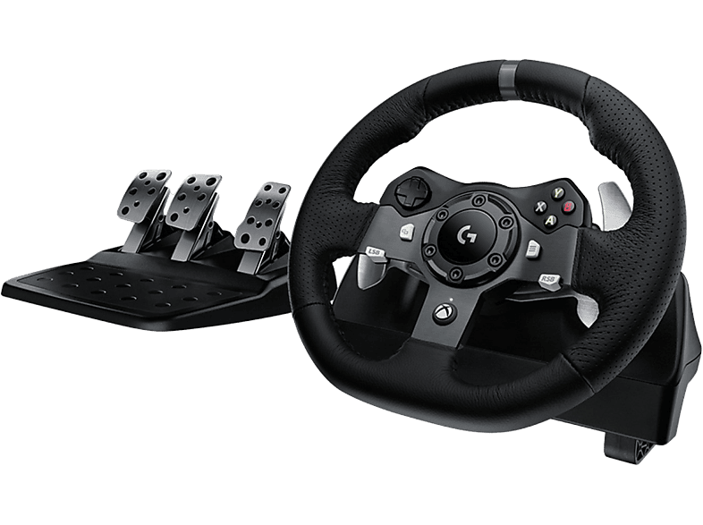 Volante - Logitech G G920 Driving Force Racing Wheel, Pedales ajustables, Para Xbox One/PC, Feedback, Giros de 900º, Negro