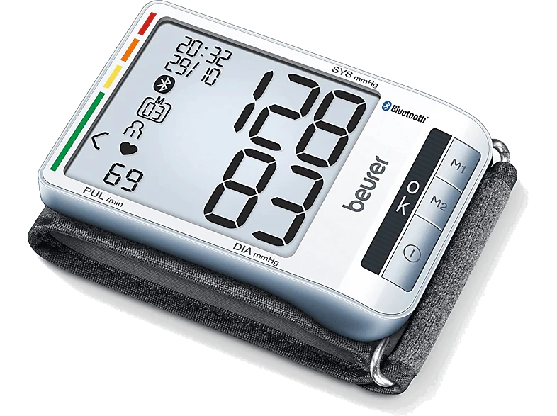 Tensiómetro - Beurer BC 85, Pantalla XXL, Bluetooth, Plata