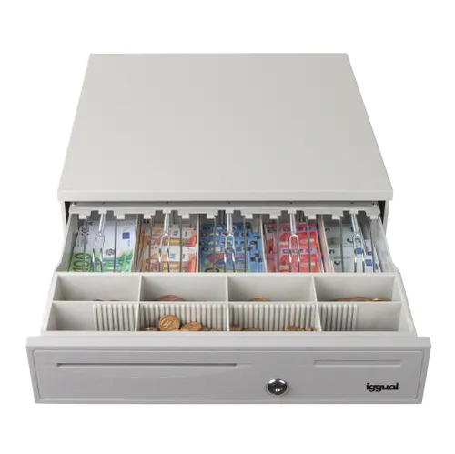 iggual Cajón Portamonedas IRON-50W 42cm 5+8 blanco