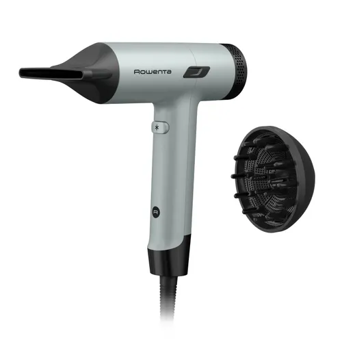 Secador - Rowenta Tiny HY7120, 1600 W, 3 Temperaturas, Motor de alta velocidad, 250 km/h, Compacto, Ergonómico, Ligero, Eucalipto