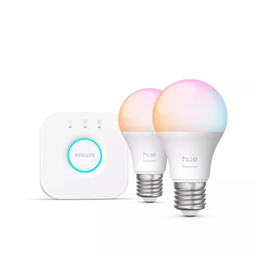 Philips Hue White & Color Ambiance Starter Kit Essential: 2 Bombillas Inteligentes E27 (806 lm)