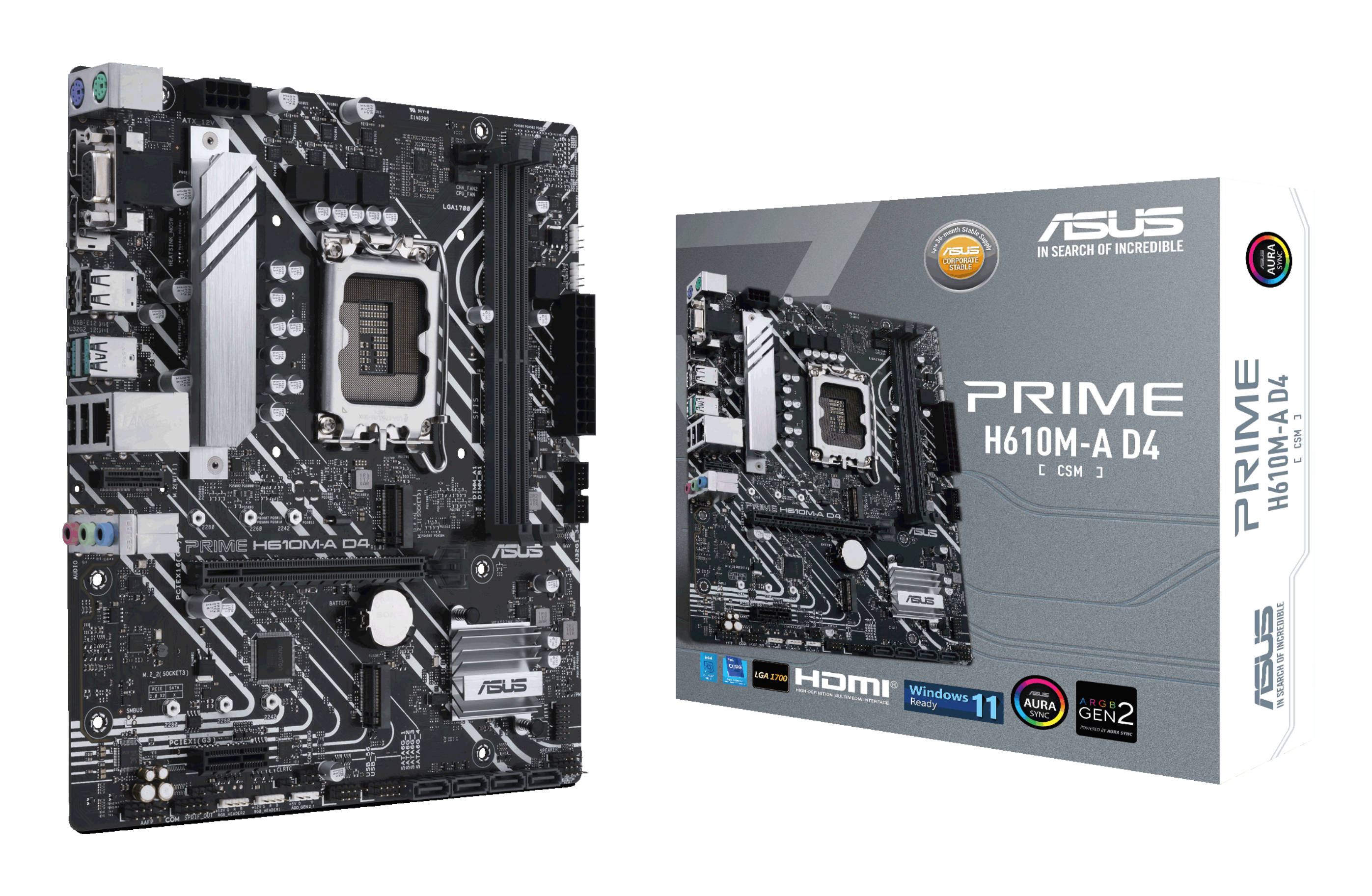 ASUS PRIME H610M-A D4-CSM Intel H610 LGA 1700 micro 90MB19P0-M0EAYC