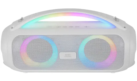 ALTAVOZ BLUETOOTH PORTABLE MARS GAMING MSPULSEW BLANCO 50W ULTRABASS RGB BAT. 8h BT USB AUX FM