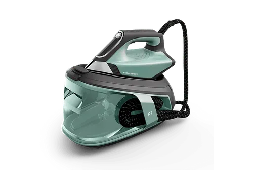 Centro de planchado - Rowenta VR9034, 2800 w, 550 g/min, 7.5 bar, 1.8 L, Microsteam 400HD Laser, verde
