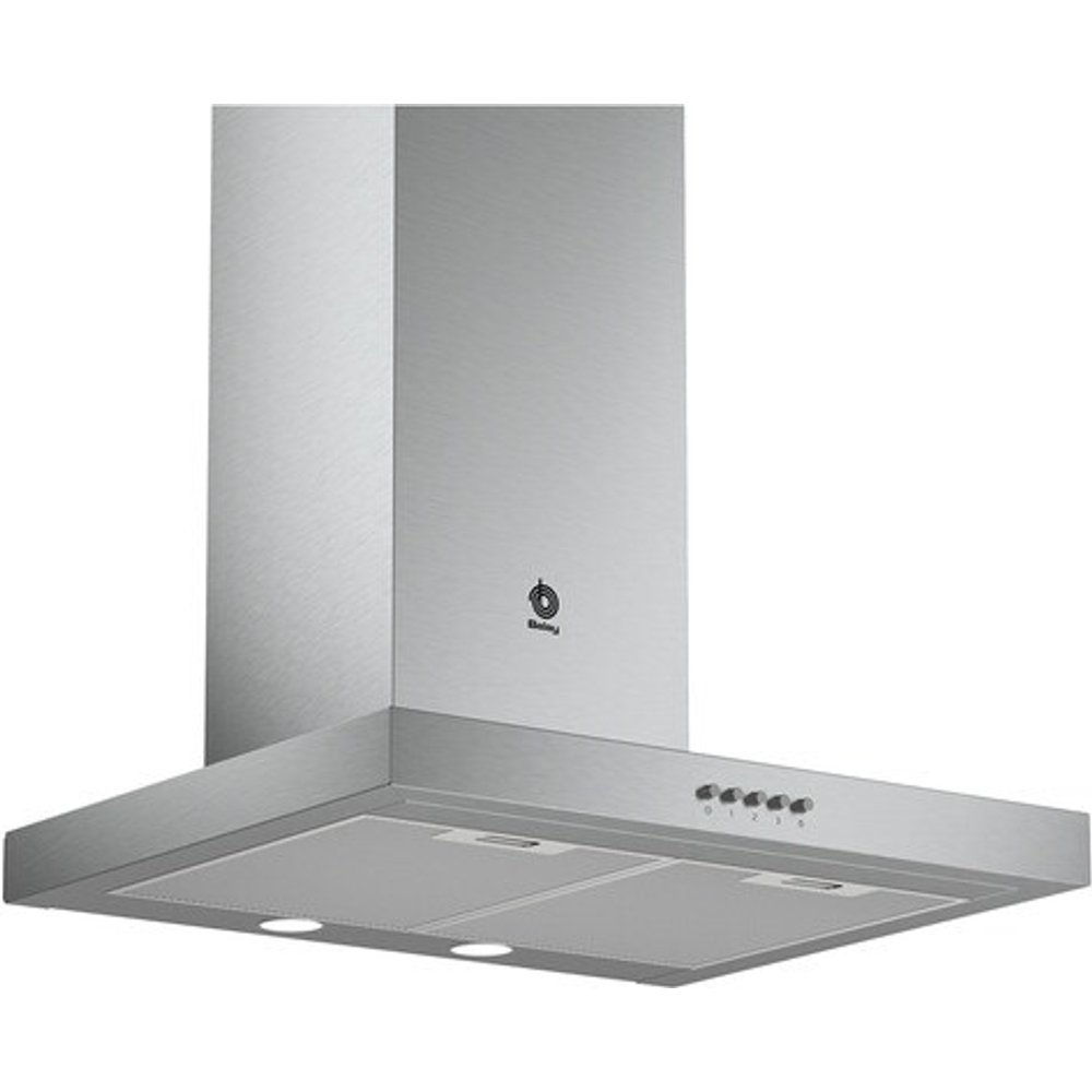 Campana - Balay 3BC065MX, Decorativa, 3 niveles de extracción, 525 m³/h, 69 dB, 60 cm, Inox