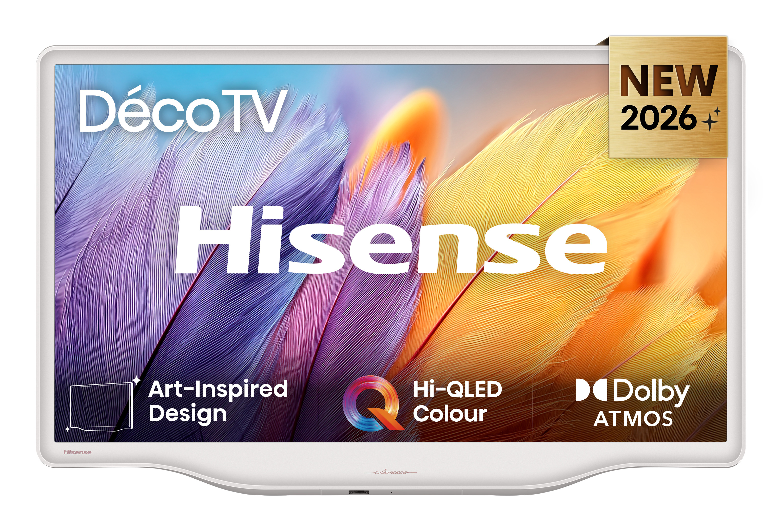 TV QLED 43" - Hisense 43S5Q, Diseño artístico, Modo Arte, Dolby Atmos & DTS X, Blanco