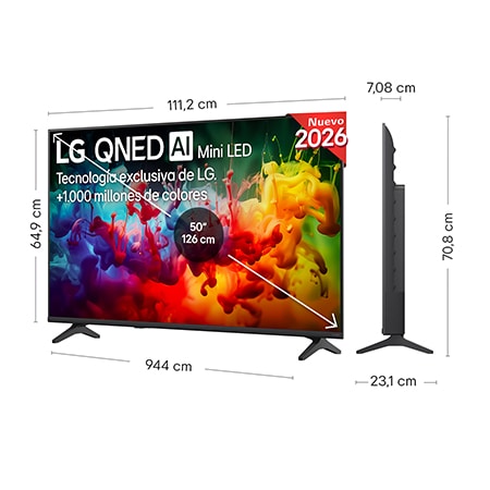 Smart TV LG QNED MiniLED AI QNED70 50 pulgadas 4K 2026 - 50QNED70EB6B.OBSPTO | LG ES