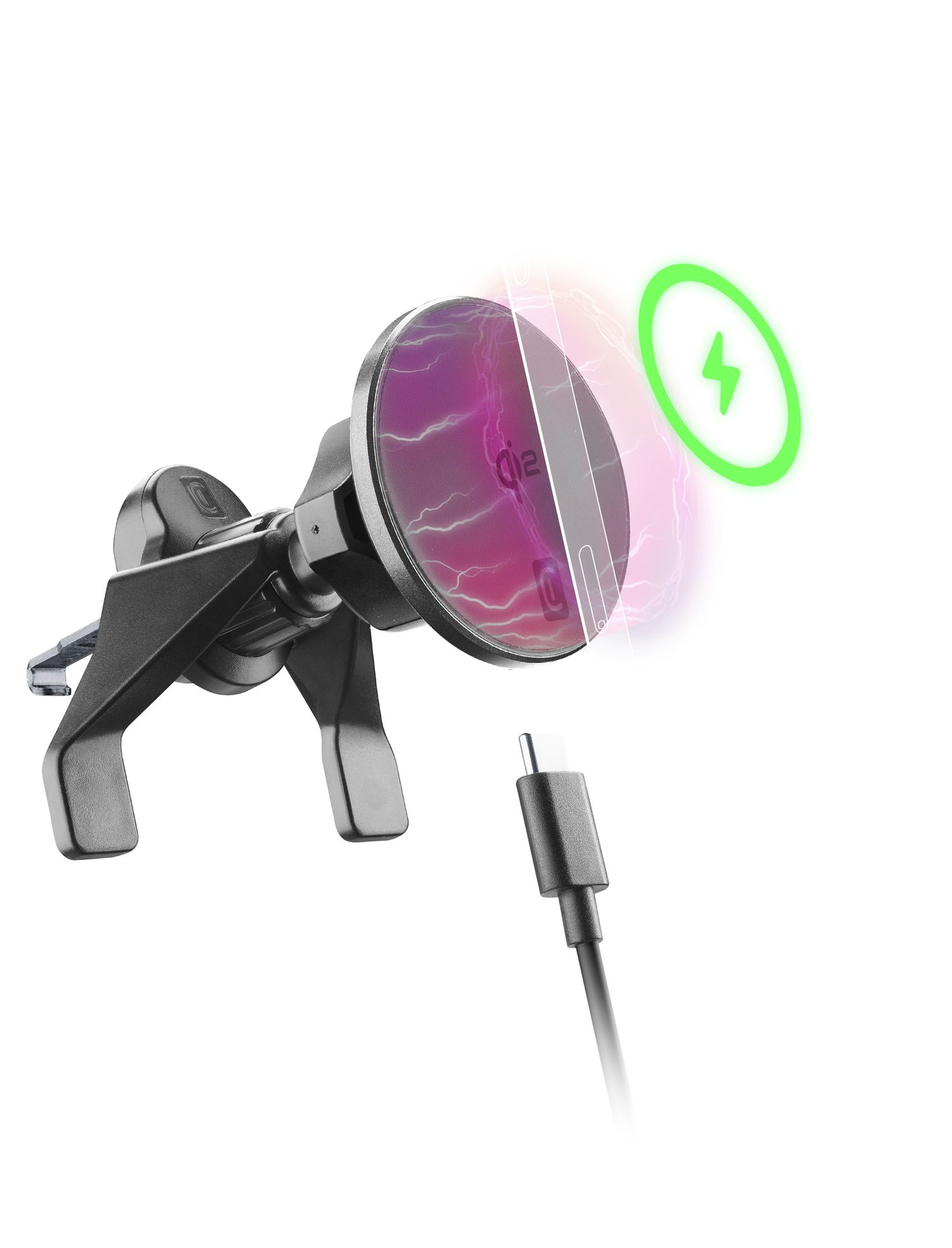 Cellular Line - Soporte magnético para coche Cellularline Mag Qi2 Wireless Holder con tecnología Qi2.