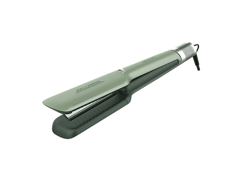 Plancha de pelo - Cecotec Air Lisse Olive, Cerámica, 600W, 230 °C, Motor BLDC, 3 temperaturas, velocidades, Tecnología Iónica, Verde