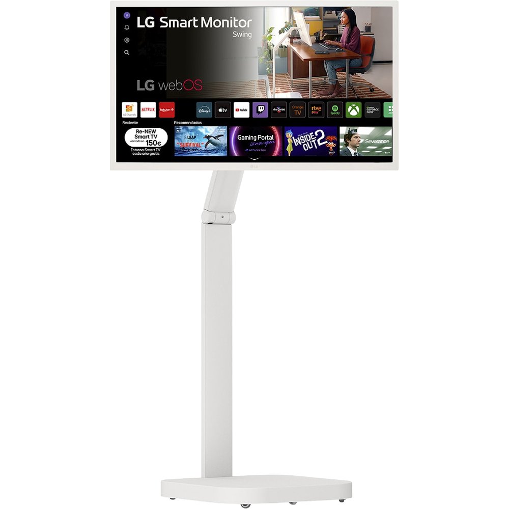 Monitor - LG Smart Swing 32SR50FAW-W, 32" Full-HD, 60 Hz, 5 ms, IPS, Altavoces integrados, Blanco