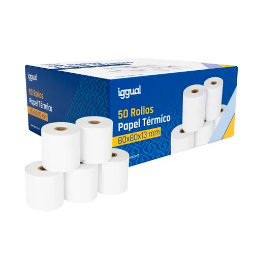 iggual Caja 50 Rollos Sin BPA 80x80mm