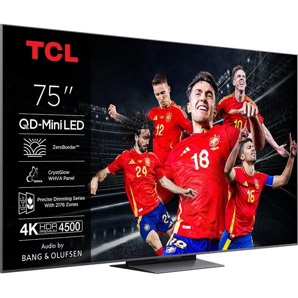TCL - TV QD-Mini LED 190,5 cm (75") TCL 75C8K, 4K HDR Premium 4500, ZeroBorder, Smart TV Google TV, control por voz.