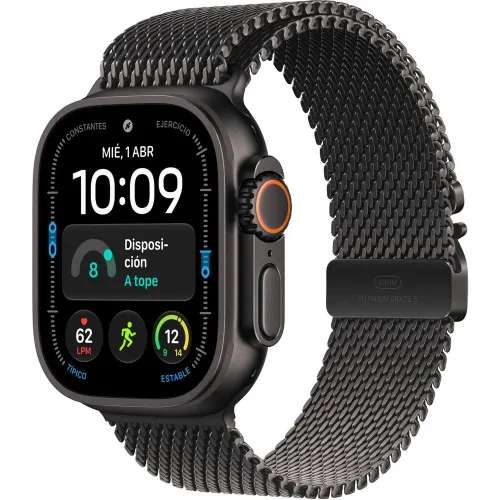 Apple - Apple Watch Ultra 4 GPS + Cellular 49mm Titanio Negro con Correa Milanese Loop Negro (M-L).