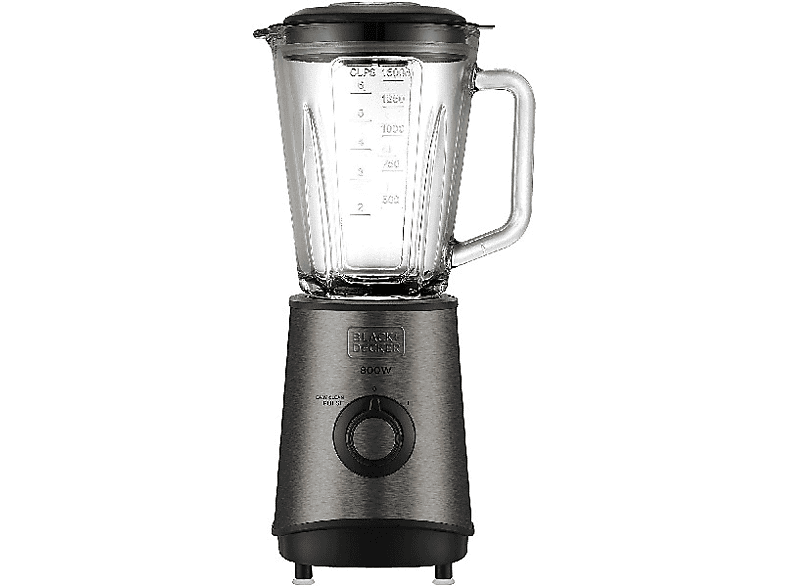 Black+Dexker Bxjb800e Batidora De Vaso 800 W, Jarra De Cristal Graduada De 1,5 L.