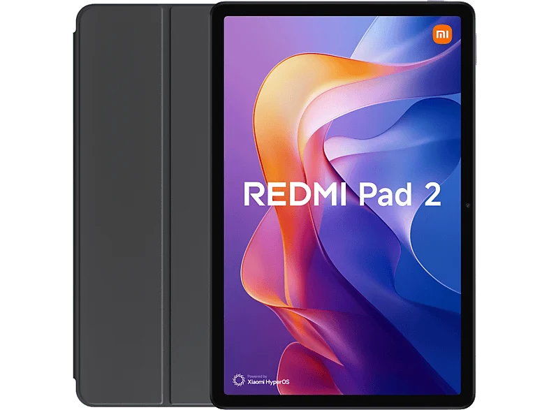 Tablet - Xiaomi Redmi Pad 2, WI-FI, 11" WQHD, 4 GB RAM, 128 GB, MediaTek G100-Ultra, Gris grafito + Funda