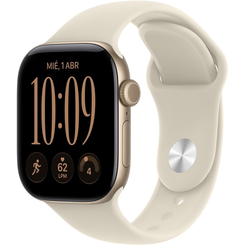 Apple - Apple Watch Series 12 GPS + Cellular 42mm Aluminio Dorado claro con Correa Deportiva Arena (M-L).
