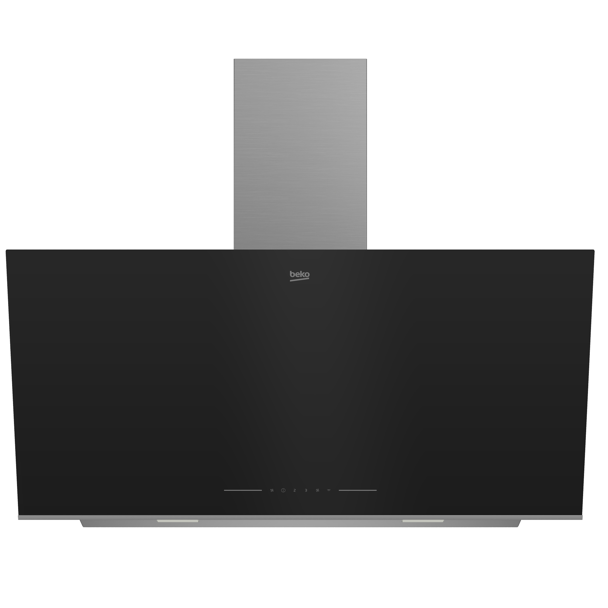 Campana decorativa - Beko BHCA96641BBHS, 3 velocidades + Intensiv, 441 m³/h, 90 cm, Touch Control, Iluminación LED, Función Limpieza de aire, Negro
